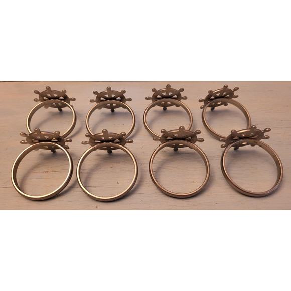 Napkin Ring Holders Nautical Ships Wheel (Set Of 8) - Picture 4 of 8